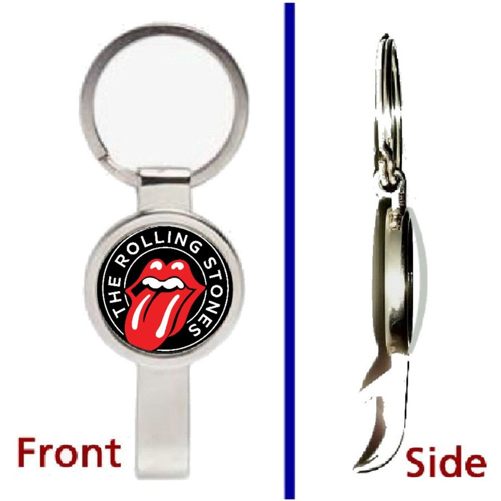 The Rolling Stones Pendant or Keychain silver tone secret bottle opener